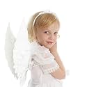 Wanna Party Angel Wings - White Feather Angel Wings - Halloween Angel Outfit Cosplay Costume Accessories for Kids (White)