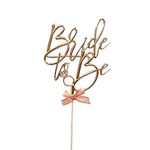 wanna party bride to be cake topper rose gold bridal shower cake topper for weddingengagementbachelorettehen party decorations rose gold