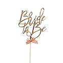 Wanna Party Bride to Be Cake Topper, Rose Gold Bridal Shower Cake Topper for Wedding,Engagement/Bachelorette/Hen Party Decorations (Rose Gold)