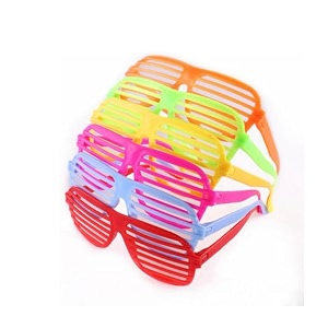 wanna party brite neon round shutter shades - 6pc
