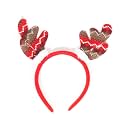 Wanna Party Brown &amp; Red Reindeer Headband, Deer Antler Hairband for Christmas Party, Hair Accessories for Girls
