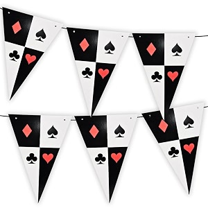 wanna party cards party decorations banner poker night pennant hanging paper garlands poker card garlands casino night banner garland for diwali cards party decor -9 ft long