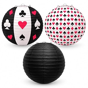 wanna party casino party decoration casino paper lanterns poker party lanterns casino themed party centerpiece hanging decoration for diwali cards party suppliescasino party supplies-3 pcs