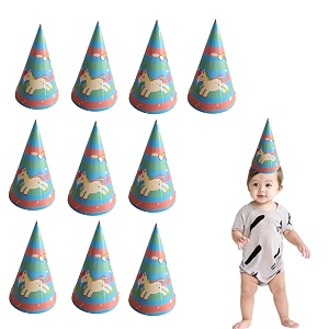 wanna party rainbow unicorn hats - 10pc