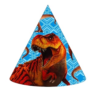 wanna party dinosaur theme party hats - 8pc