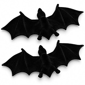 wanna party fake wild black bat halloween decorations  2pc  spooky bat props for wall table haunted house party backdrop amp halloween home dcor  lightweight reusable decorative bats