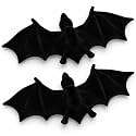 Wanna Party Fake Wild Black Bat Halloween Decorations – 2PC | Spooky Bat Props for Wall, Table, Haunted House, Party Backdrop &amp; Halloween Home Décor | Lightweight Reusable Decorative Bats