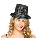 Wanna Party Glitter Top Plastic Hat (Black)