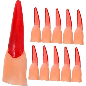 wanna party halloween costume nail claws fake witch finger nailsnail finger tips for halloween party propswitch claws gothic vampire nails - pack of 10 red