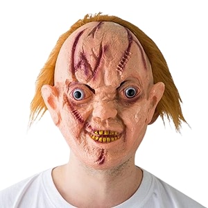 wanna party horror chucky doll mask evil child play chucky mask scary halloween cosplay costume props for kids amp adults