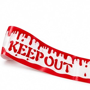 wanna party keep out halloween caution tape red amp white  15ft  dripping effect warning tape for door wall entryway haunted house party backdrop amp spooky decoration