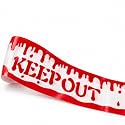 Wanna Party Keep Out Halloween Caution Tape Red &amp; White – 15FT | Dripping Effect Warning Tape for Door, Wall, Entryway, Haunted House, Party Backdrop &amp; Spooky Decoration