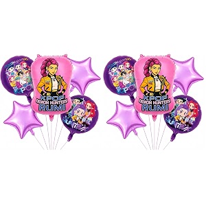 wanna party korean pop band theme balloon decoration set pack of 10  korean pop music theme foil balloons kit for birthday celebration supplies