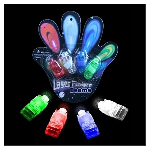 wanna party led party finger ring lights pack of 4 - ultimate glow party favors for kids and adults - light up finger rings for parties halloween raves concerts