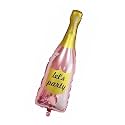 Wanna Party Lets Party Pink Champagne Foil Balloon Bouquet - Helium Balloons - Set of 5
