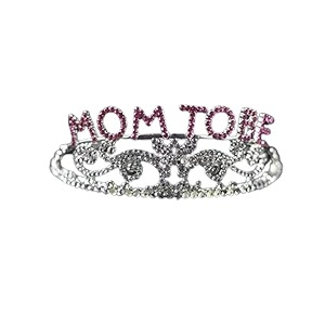 wanna party metal mom to be tiara silver