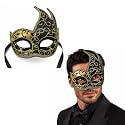 Wanna Party Midnight Elegance Golden Black Venetian Masquerade Eye Mask for Men &amp; Women | Unisex Fancy Dress Party Mask for Carnival, Halloween, Theme Party, Cosplay &amp; Photo Prop | 1PC