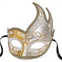Wanna Party Mosaic Golden Silver Venetian Masquerade Eye Mask for Men & Women | Elegant Unisex Fancy Dress Party Mask | Carnival, Halloween, Theme Party, Cosplay, Stage Performance & Photo Prop | 1PC