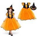 Wanna Party Orange Witch Costume for Kids, Size M Age 5–7 Years | 2PC Halloween Fancy Dress with Witch Dress &amp; Hat | Halloween Dress for Girls, School Fancy Dress, Role Play &amp; Stage Show
