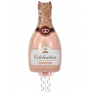 wanna party pink champagne bottle shaped foil balloon  33 inch celebration foil balloon for birthday anniversary bachelorette amp new year party decoration  air amp helium supported  1 pc