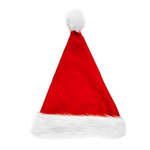 wanna party plush santa red hat for adults  soft velvet christmas with faux fur brim amp pom-pom  classic xmas party for men amp women