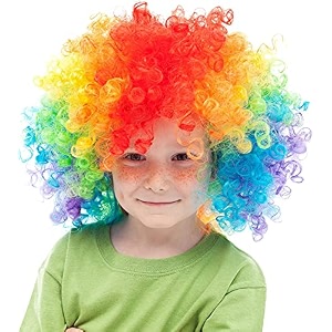 wanna party multi colo afro wigs