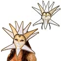 Wanna Party Red & Gold Venetian Jester Full Face Mask | Decorative Masquerade Joker Mask with Tall Crown Design | Fancy Dress, Carnival, Halloween, Theme Party, Cosplay & Photo Prop for Adults | 1PC
