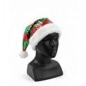 Wanna Party Red &amp; Green Santa Sequin Hat with Plush Ball &amp; Plush Border | Sequin for Christmas, X-mas Party for Adults, Caps
