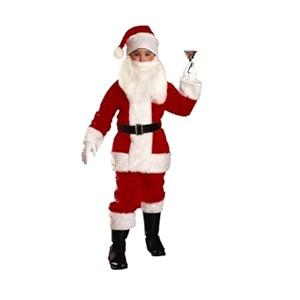 wanna party santa costume for kids- santa claus costume set including shirt pant cap and bag for boysamp girls age 5-7 years