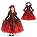 Wanna Party Scarlet Vampire Costume for Kids, Red - Size L | Halloween Fancy Dress Costume with Dress &amp; Headband | Spooky Costume for Theme Party, School Event &amp; Stage Performance | Age 7 to 9