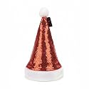 Wanna Party Sequin Santa Hat for Adults | Red Glitter Xmas Hat | Plush Christmas Cap for Men &amp; Women | New Year Party Supplies