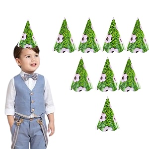 wanna party soccer paper caps  8pc  football theme paper cone cap  football theme hat  birthday hat  party supplies theme birthday cap decoration items