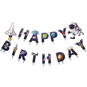 wanna party space theme birthday banner for space solar system astronaut theme party supplies