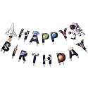 Wanna Party Space Theme Birthday Banner for Space Solar System Astronaut Theme Party Supplies