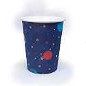 Wanna Party Space Theme Paper Cups, 9 oz Paper Cups for Outer Space Birthday Party Supplies,Galaxy Solar System Astronaut Theme Party-Pack of 8