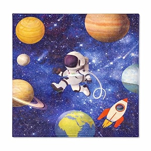 wanna party space theme paper napkins for outer space birthday party suppliesgalaxy solar system astronaut theme paper napkins tissues-16 pieces
