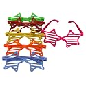 WANNA PARTY Star Neon Shutter Shades Shutter Glasses Shades Sunglasses | Slotted Sunglasses Eyewear | Favors Props Accessories for Kids &amp; Adults-6 PCS