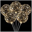Wanna Party Transparent Bobo Balloons with LED Lights, Pack of 5, 20 Inch Clear Balloons for Birthday, Anniversary, Wedding, Proposal &amp; Party Decoration
