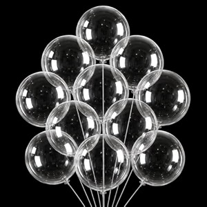 wanna party transparent bobo balloons pack of 10 20 inch clear balloons for stuffing birthday anniversary baby shower wedding amp party backdrop dcor
