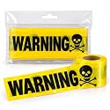 Wanna Party Warning Skull Tape Yellow &amp; Black – 15FT | Halloween Caution Tape with Skull Print for Door, Wall, Entryway, Haunted House, Party Backdrop &amp; Spooky Decoration