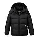 wantdo Boys' Winter Coat Waterproof Puffer Jacket Parka with Removable Hood