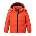 wantdo Boys' Winter Coat Waterproof Puffer Jacket Parka with Removable Hood