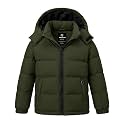 wantdo Boys' Winter Coat Waterproof Puffer Jacket Parka with Removable Hood