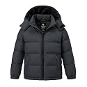 wantdo Boys' Winter Coat Waterproof Puffer Jacket Parka with Removable Hood