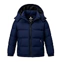 wantdo Boys' Winter Coat Waterproof Puffer Jacket Parka with Removable Hood