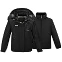 wantdo Girls' 3-in-1 Ski Jacket Windproof Winter Coat Hooded Raincoat