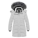wantdo Girls Winter Coats Long Puffer Jackets Fleece Lined Removable Hood