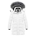 wantdo Girls Winter Coats Long Puffer Jackets Fleece Lined Removable Hood