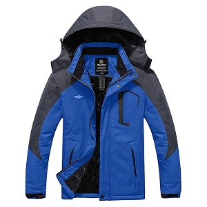 wantdo men39s mountain waterproof ski jacket windproof rain jacket winter warm hooded coat