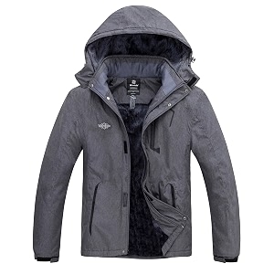 wantdo men39s mountain waterproof ski jacket windproof rain jacket winter warm hooded coat